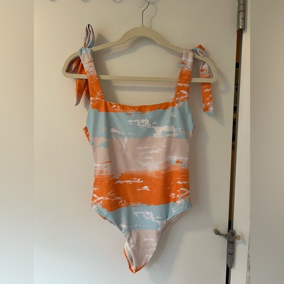 Phax Colorful One-Piece Swimsuit with Tie Straps - Picture 1 of 8
